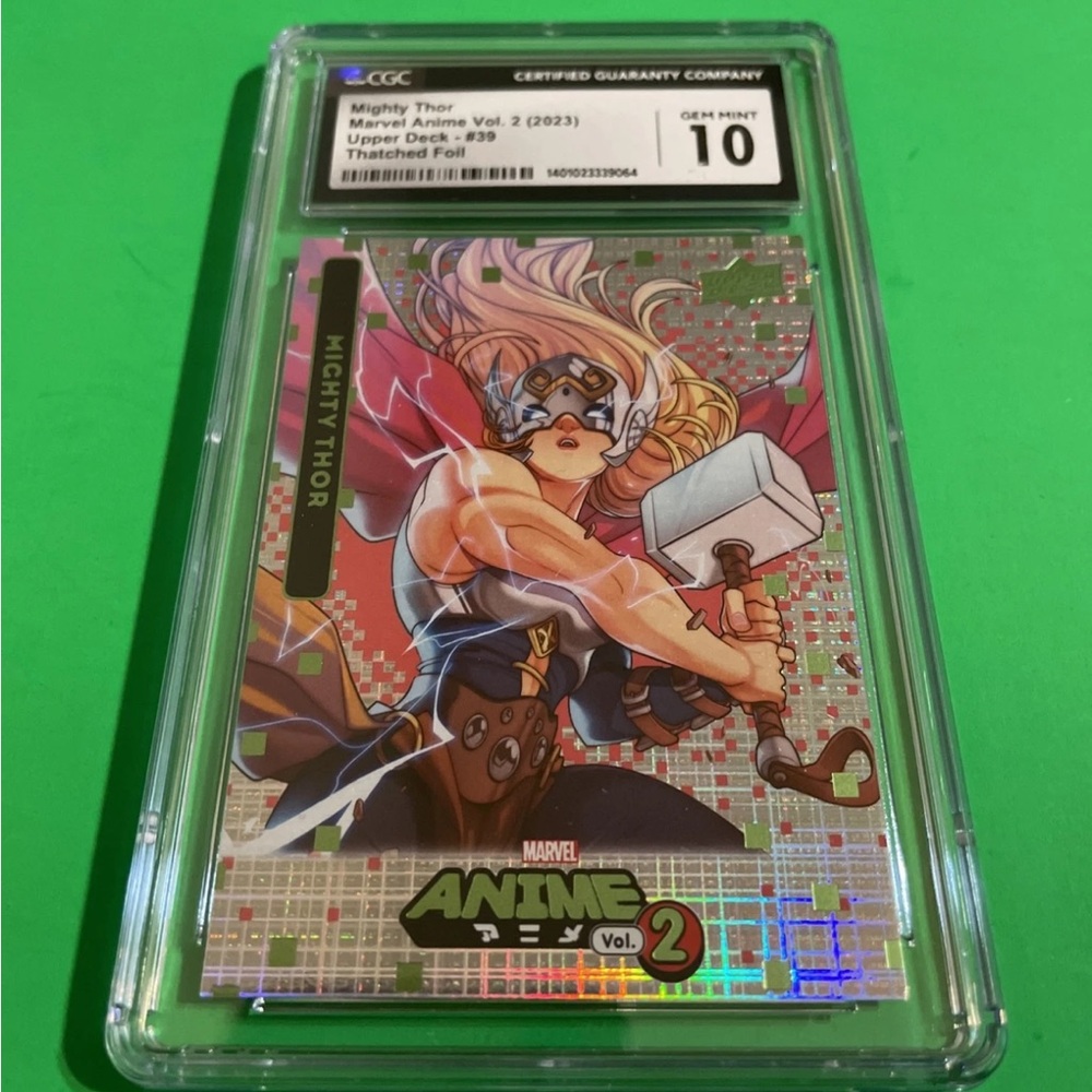 #39 MIGHTY THOR 2023 Upper Deck Marvel Anime Vol 2 THATCHED FOIL CGC 10!
